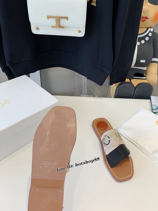 Chloe克洛伊2022春夏最新款拖鞋女士涼拖鞋 dx3637